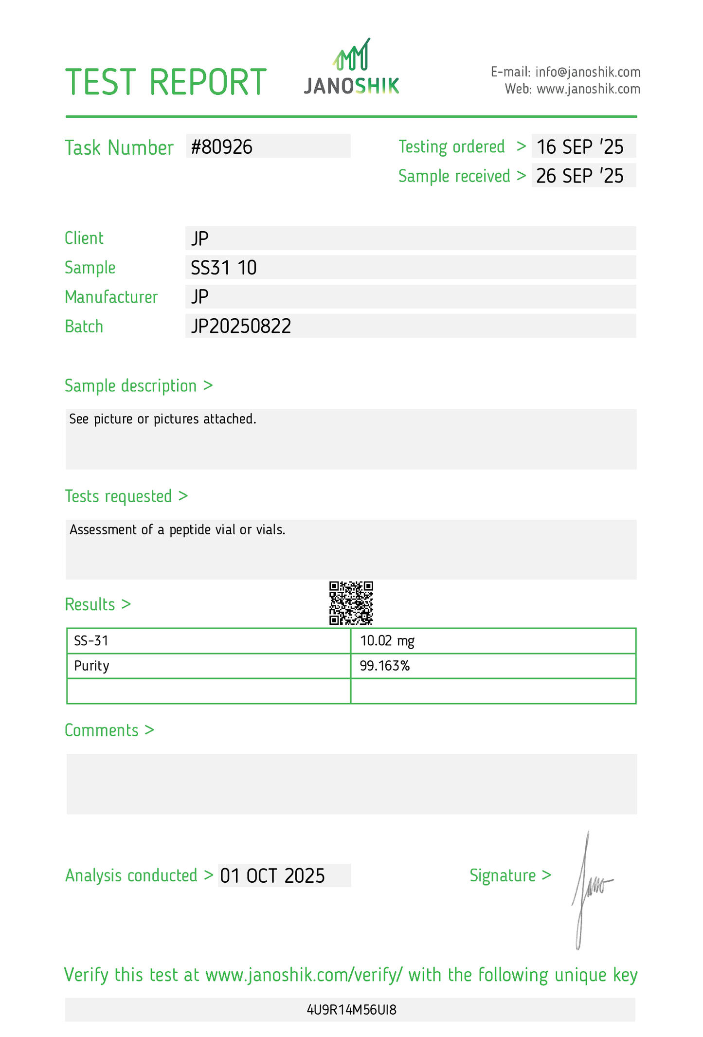 SS-31 / Elamipeptide (10mg) — Mitochondrial Protection