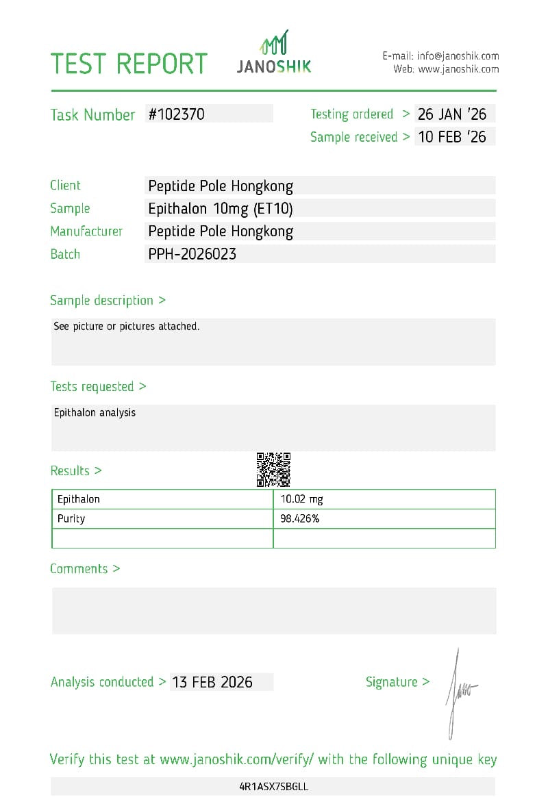 Epithalon (10mg) — Longevity & Telomere Extension