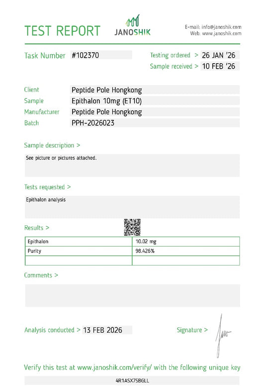 Epithalon (10mg) — Longevity & Telomere Extension